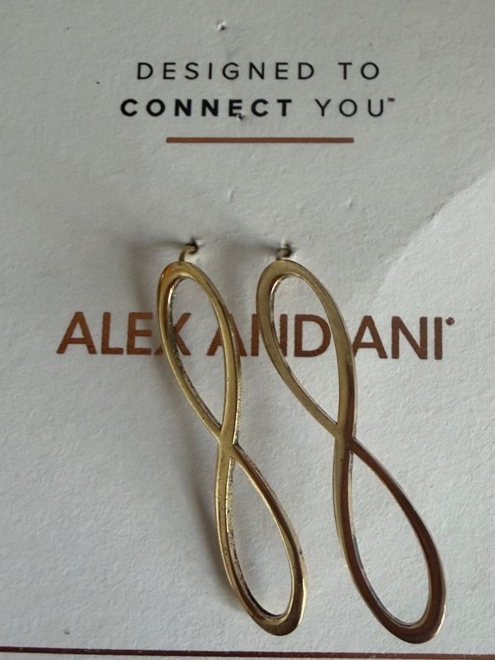 ALEX AND ANI 925 STERLING SILVER 14k GOLD PLATED INFINITY EARRINGS